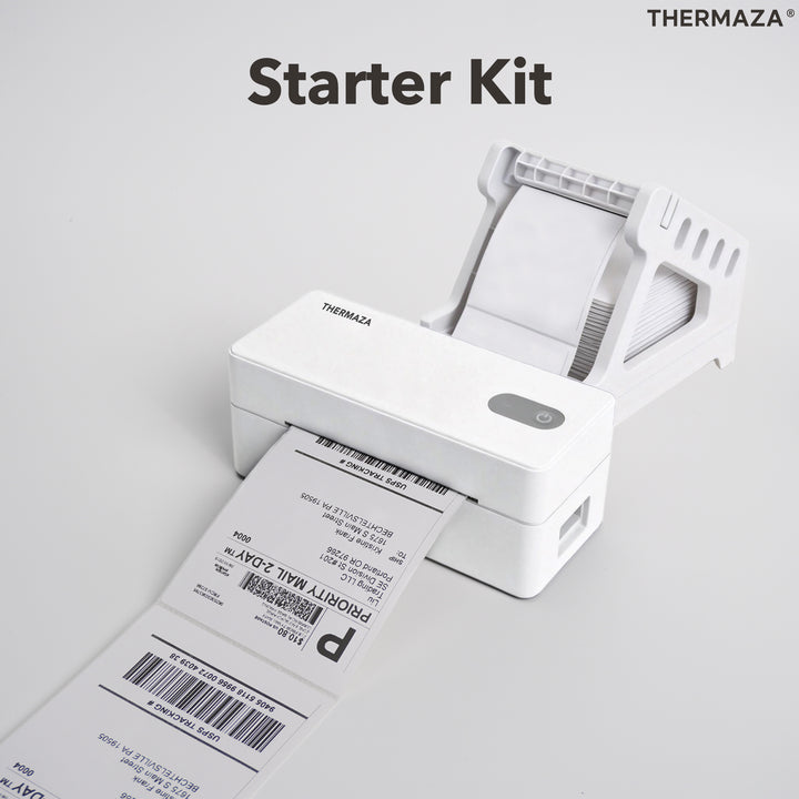 THERMAZA® D400 Thermal Label Printer Starter Kit (White)