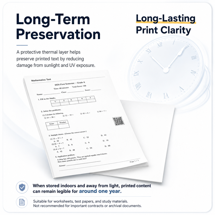 A4 Quick-Dry Thermal Paper – 100 Sheets, Folded Continuous Printing Paper