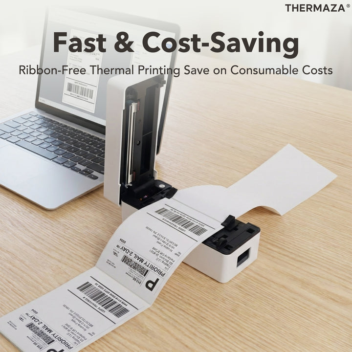 THERMAZA® D400 Thermal Label Printer Essential Kit With 1000 Roll Labels (White)