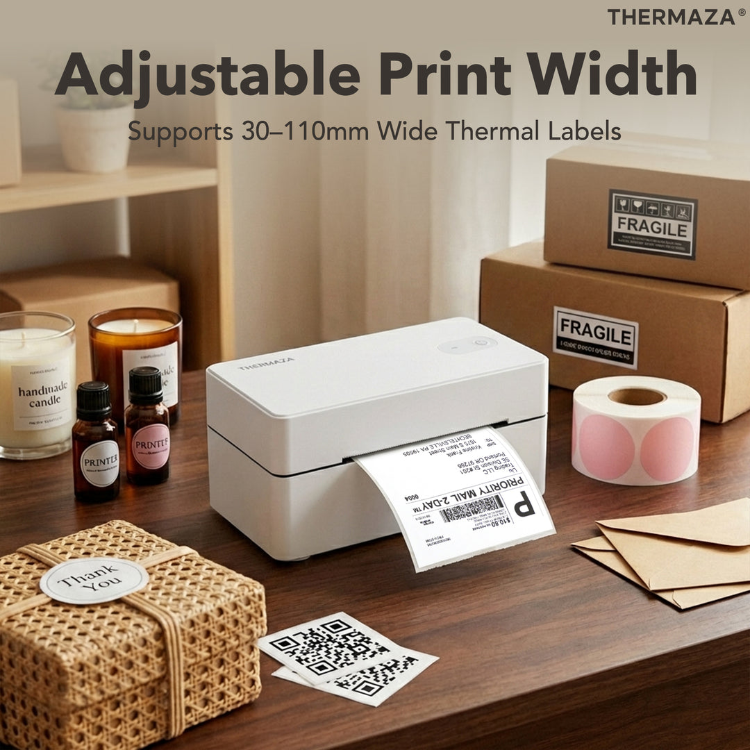 THERMAZA® D400 Thermal Label Printer Essential Kit With 1000 Roll Labels (White)