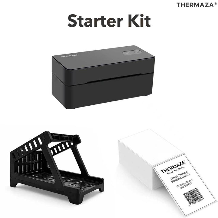 THERMAZA® D400 Thermal Label Printer Starter Kit (Black)