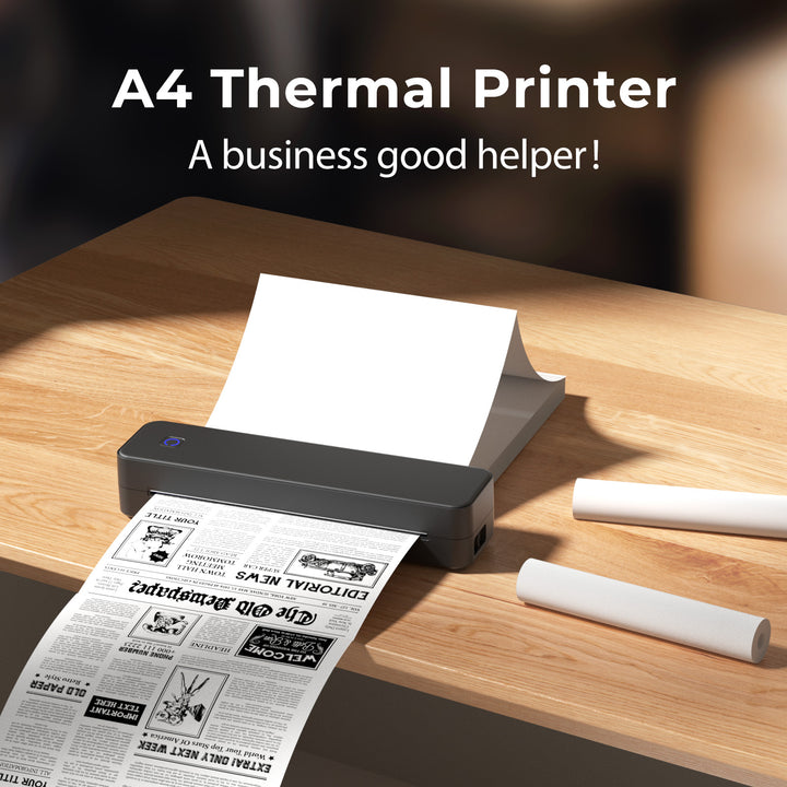 A4 Portable Thermal Printer Starter Kit – Bluetooth Mobile Printer with A4 Thermal Paper