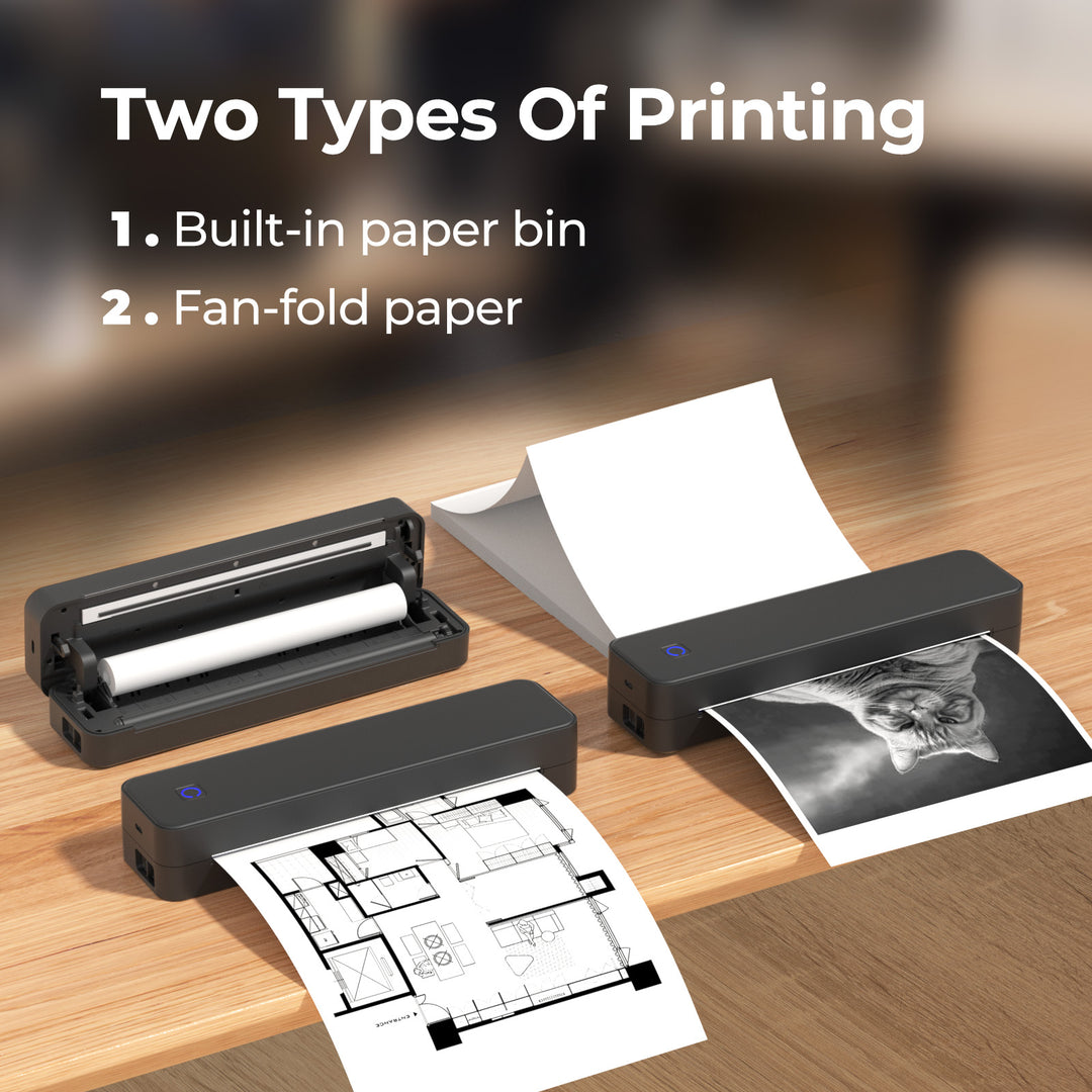 A4 Portable Thermal Printer Starter Kit – Bluetooth Mobile Printer with A4 Thermal Paper
